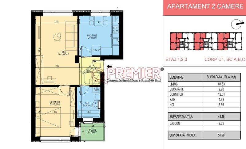 Popesti Leordeni - Primarie - 2 camere premium